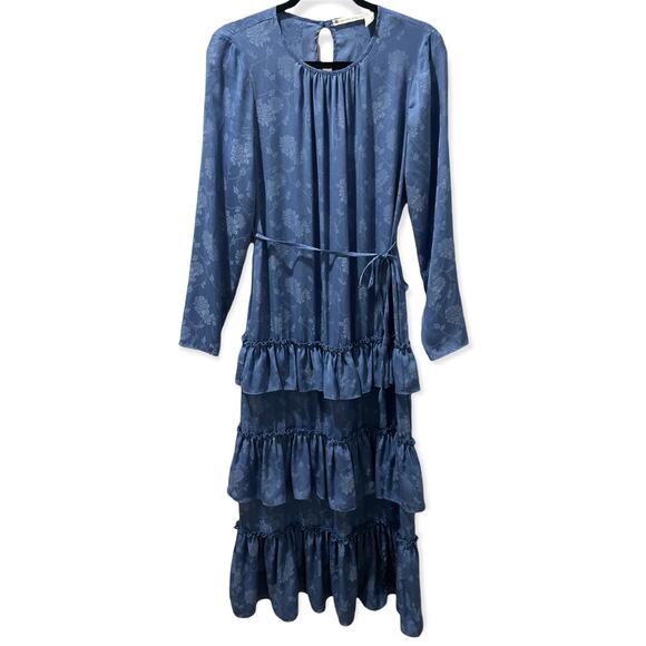 CHELSEA & VIOLET Blue Tiered Maxi Dress Size S - Picture 1 of 10